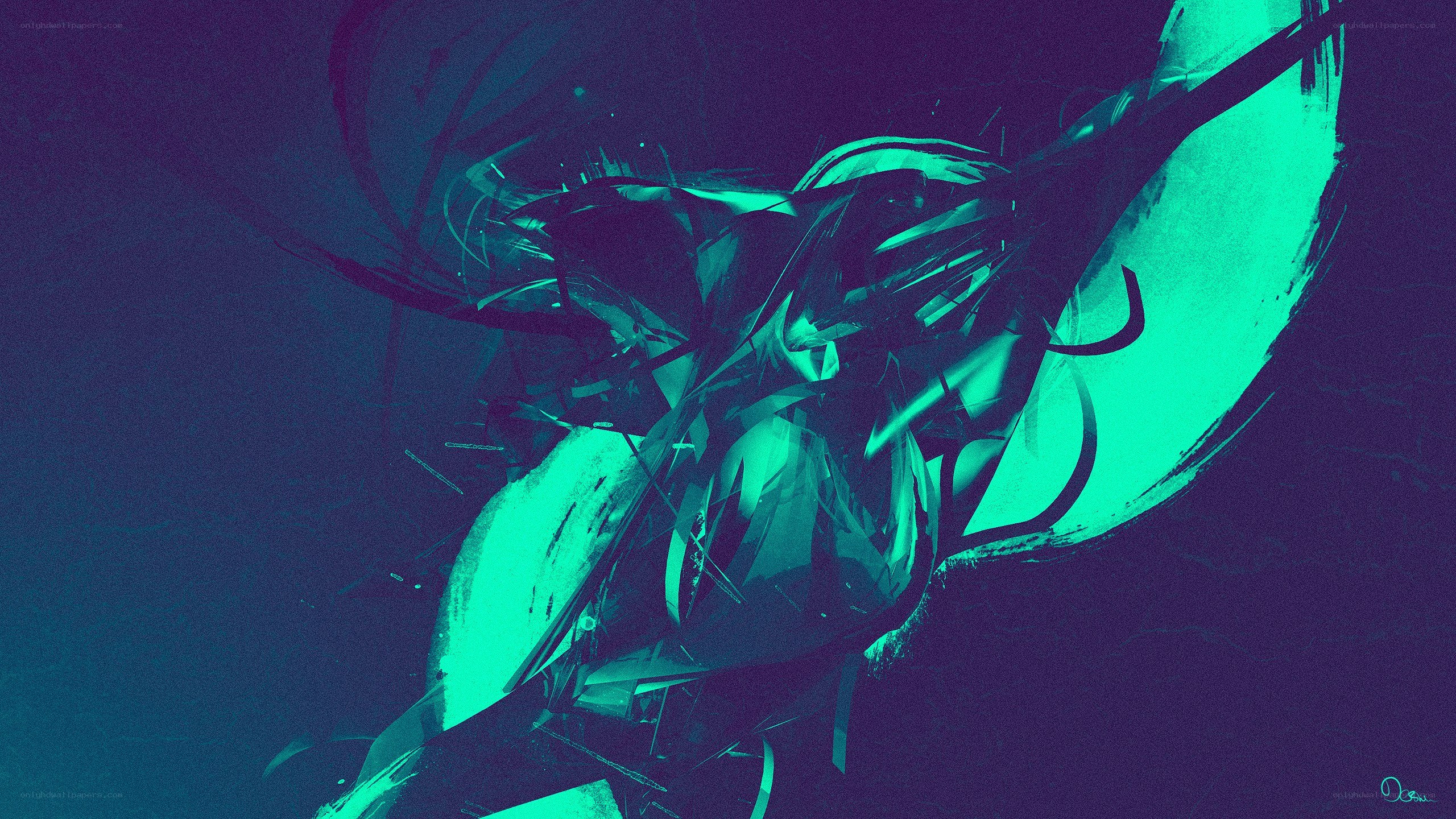 abstract green and purple artwork