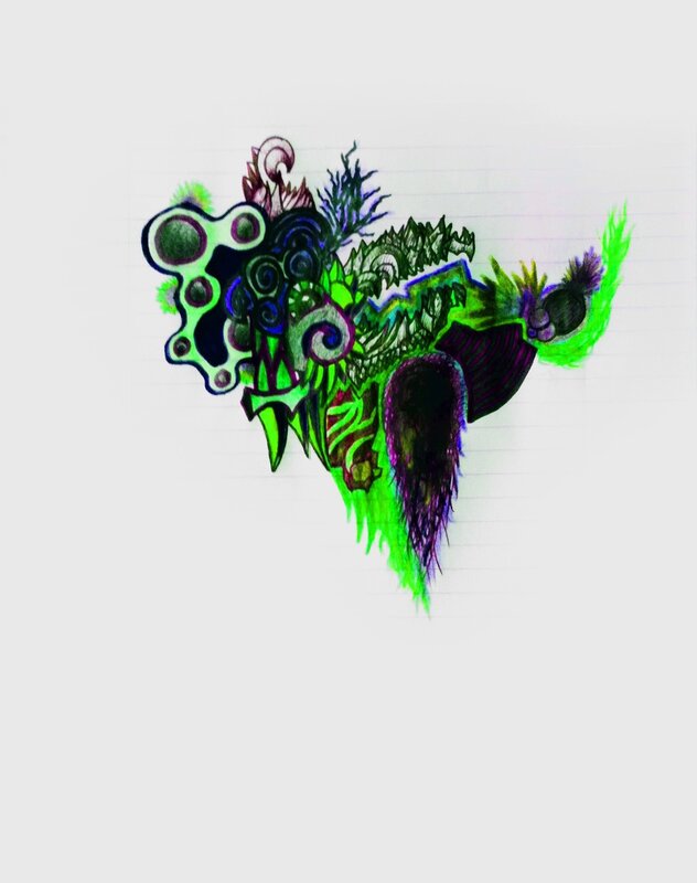 abstract green and purple design
