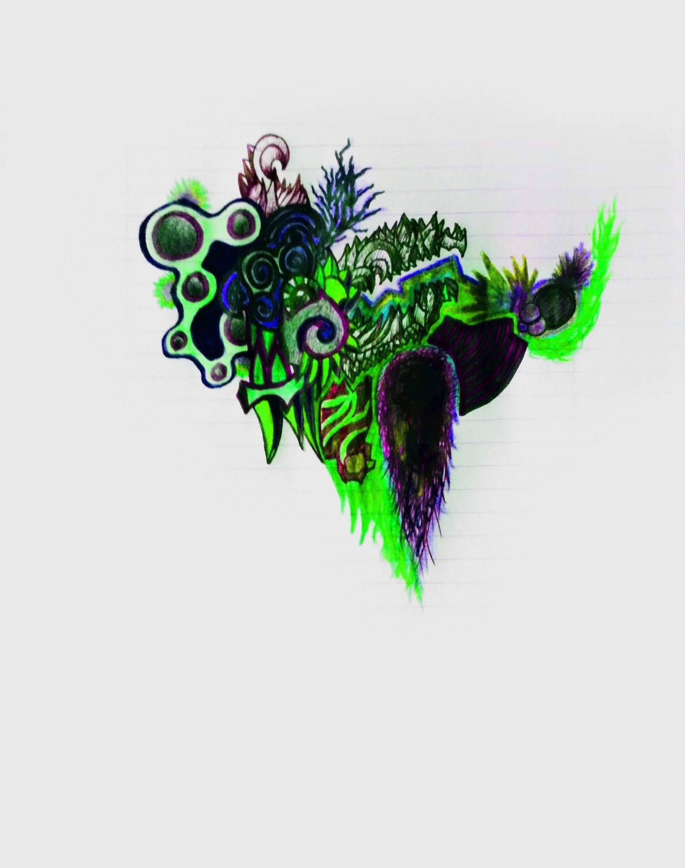 abstract green and purple design