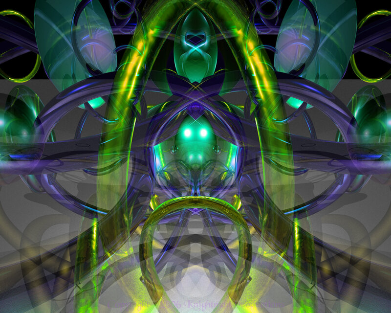 Abstract green and purple fractal