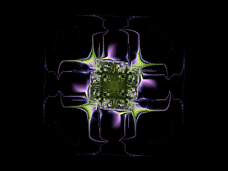 abstract green and purple fractal
