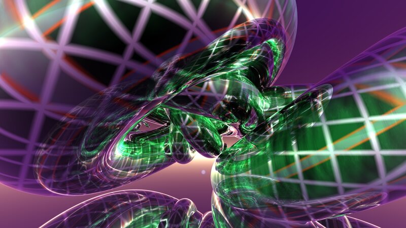 Abstract green and purple fractal