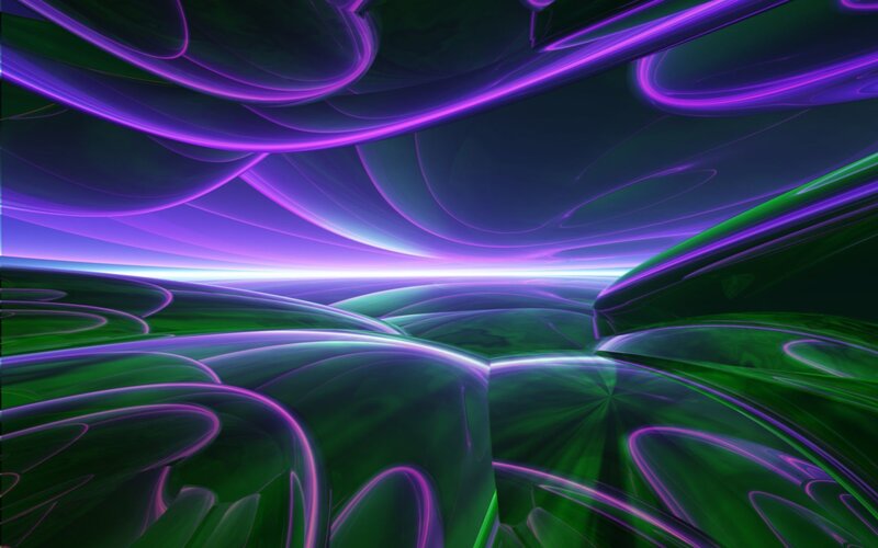 Abstract Green and Purple Landscape