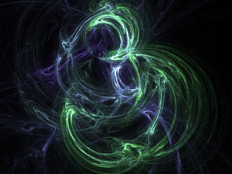 Abstract green and purple swirls