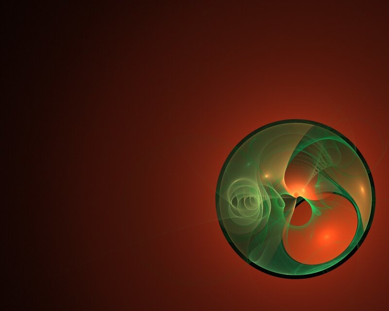 Abstract green and red fractal design
