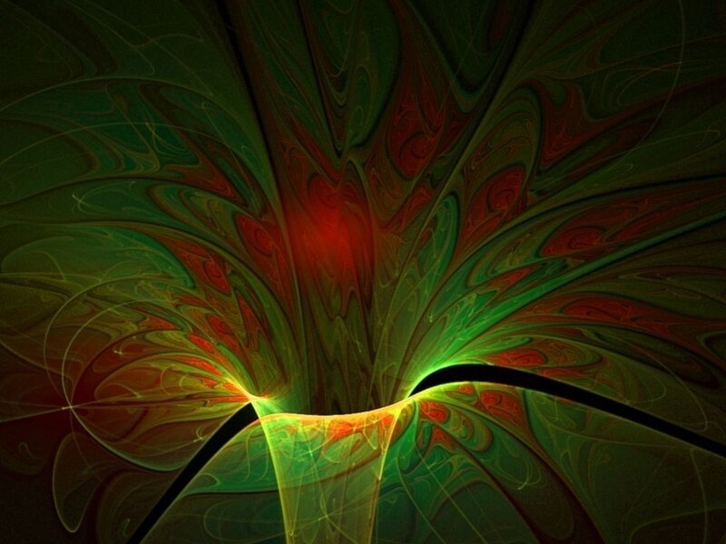 Abstract green and red fractal design