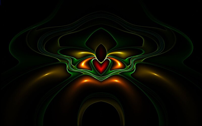 Abstract green and red fractal design