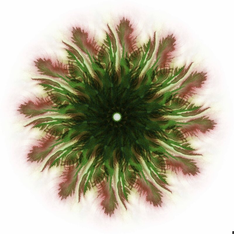 Abstract green and red fractal pattern
