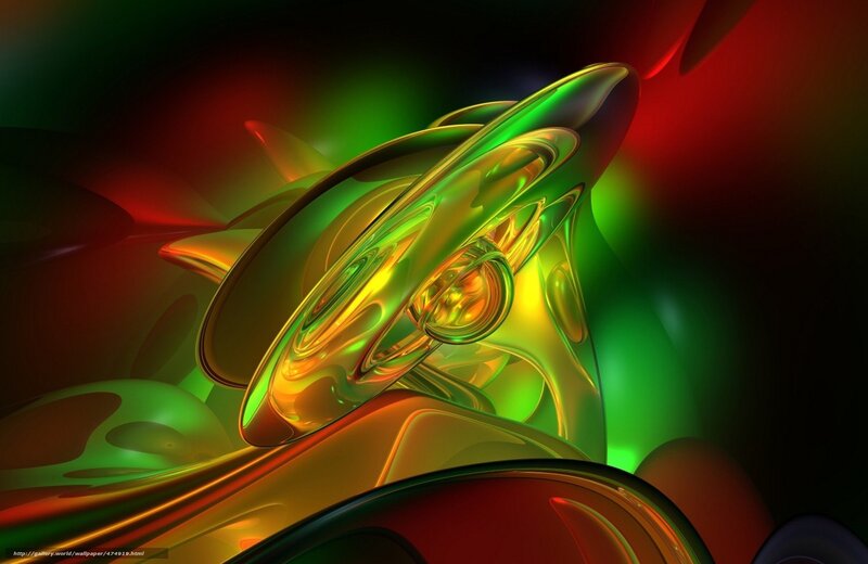 Abstract green and red fractal