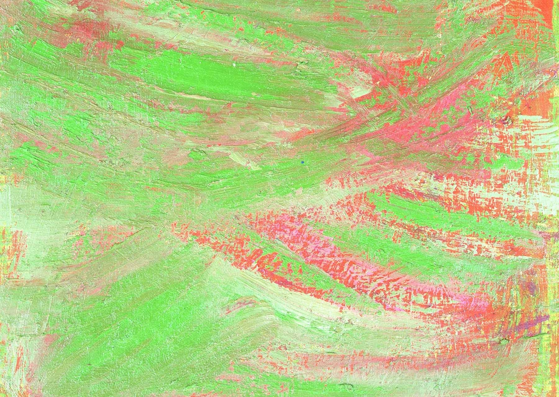 Abstract green and red painting