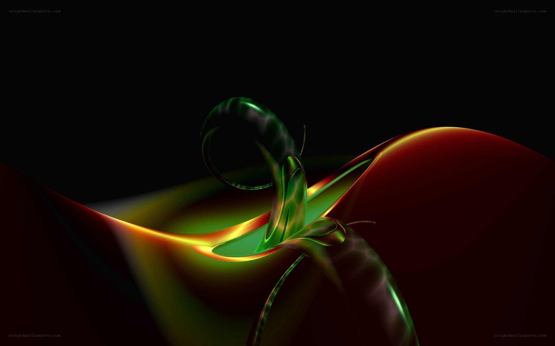 Abstract green and red swirl