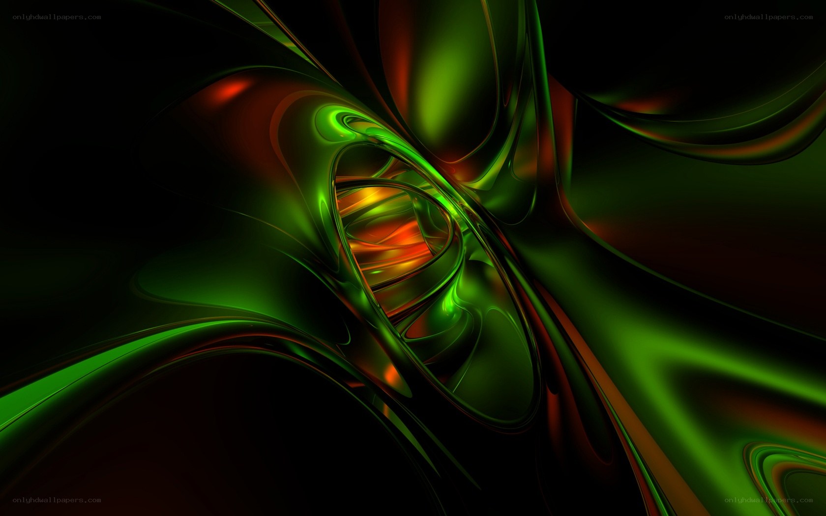 Abstract green and red swirl