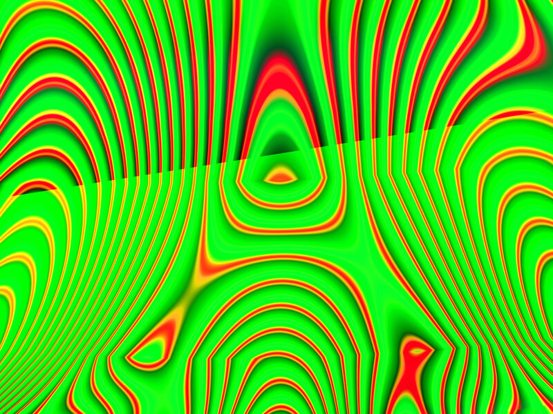 Abstract green and red wave pattern
