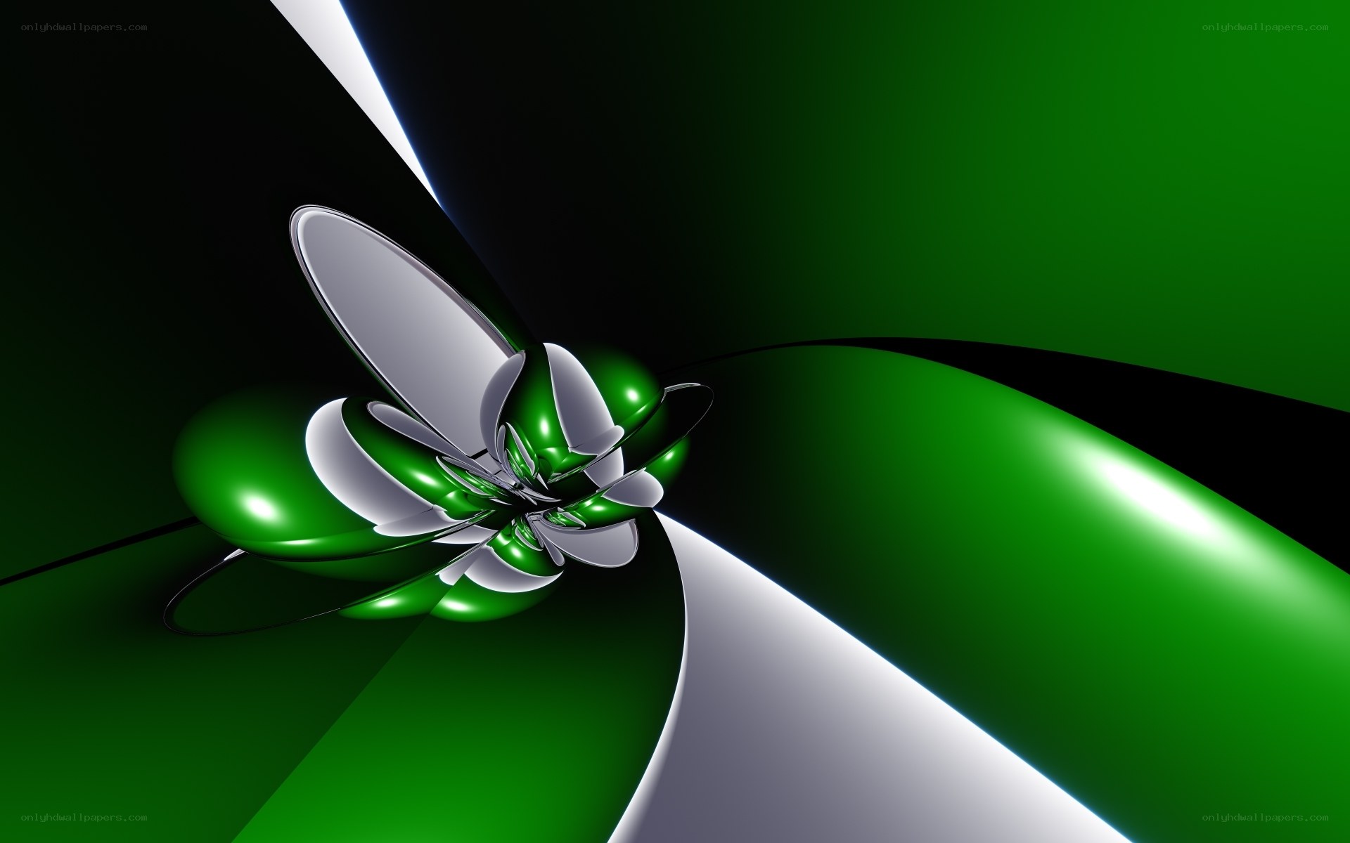 Abstract green and silver design