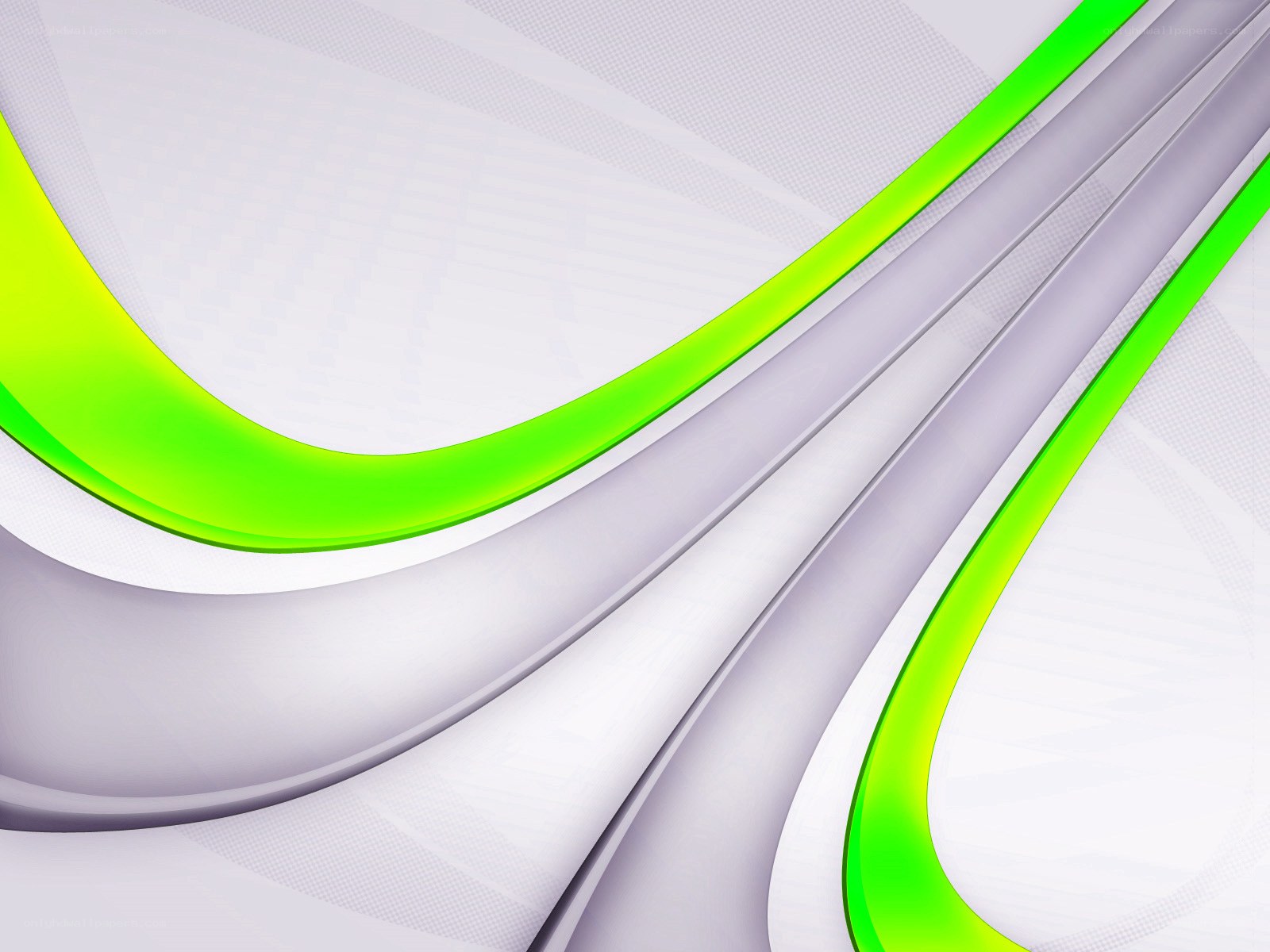 Abstract green and white curves