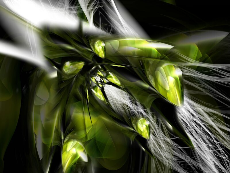 Abstract green and white fractal