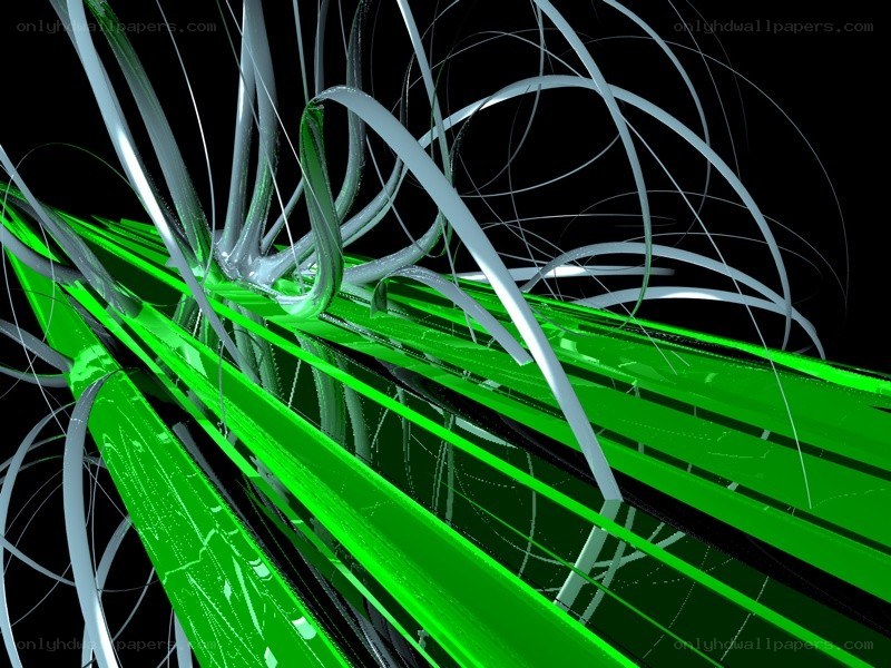 Abstract green and white lines