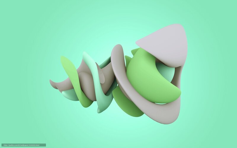 Abstract Green and White Shapes