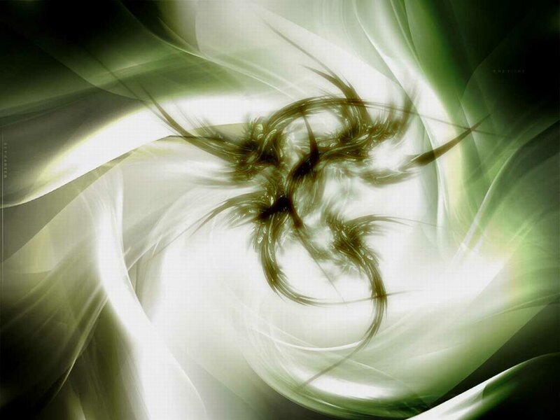 Abstract green and white swirl