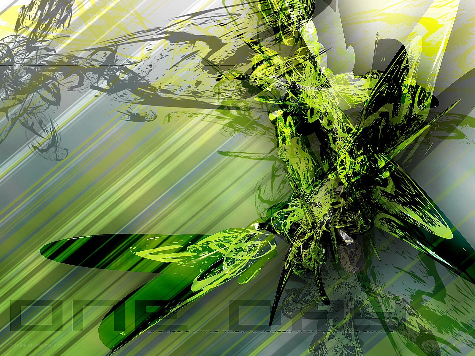 Abstract green and yellow artwork