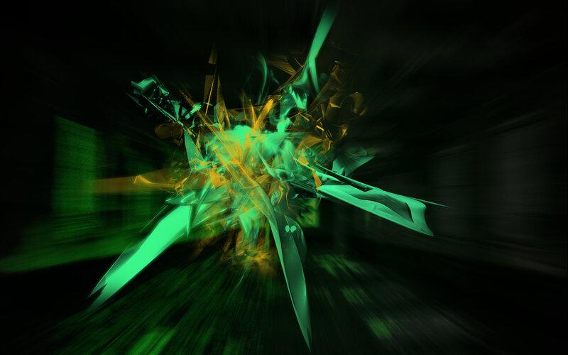 Abstract green and yellow explosion