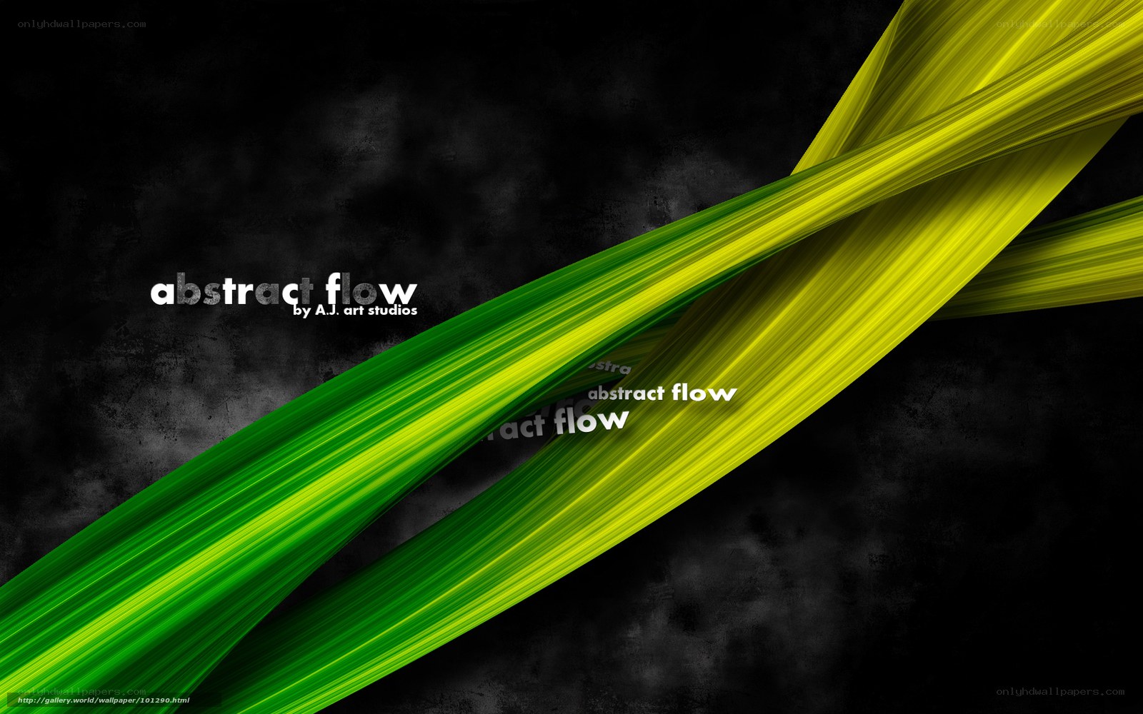 Abstract green and yellow flow