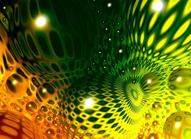 Abstract green and yellow fractal