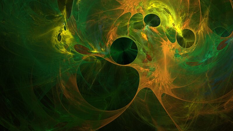 Abstract green and yellow fractal