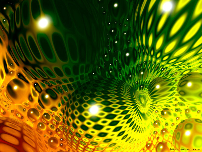Abstract green and yellow fractal