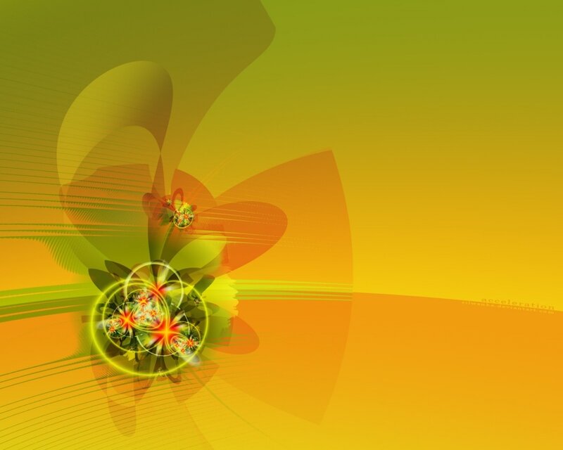 Abstract green and yellow fractal art
