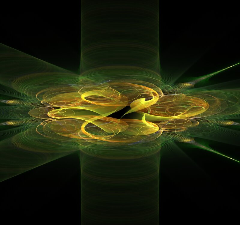 Abstract green and yellow fractal design