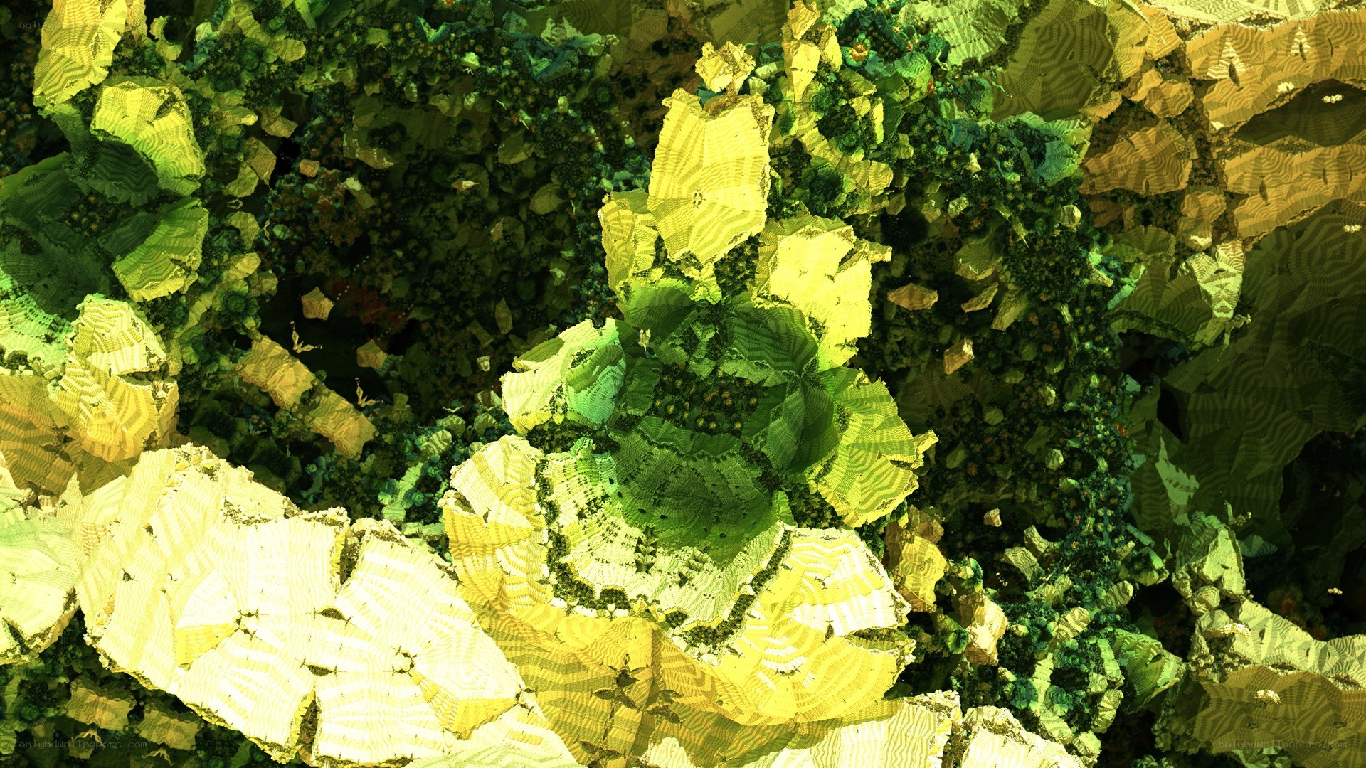 abstract green and yellow fractal pattern