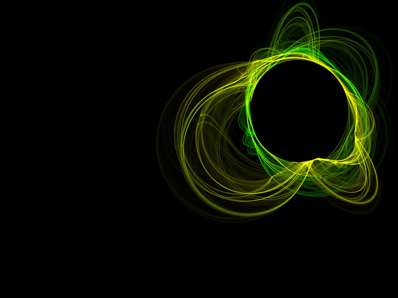 Abstract green and yellow light swirl