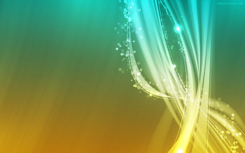Abstract green and yellow light waves