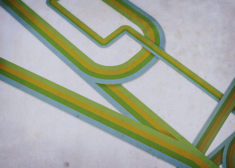 abstract green and yellow lines