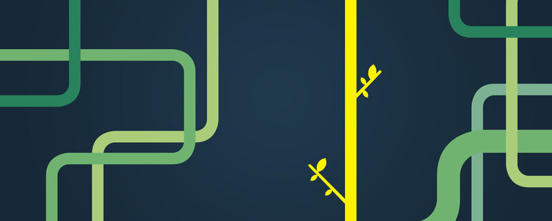 abstract green and yellow lines