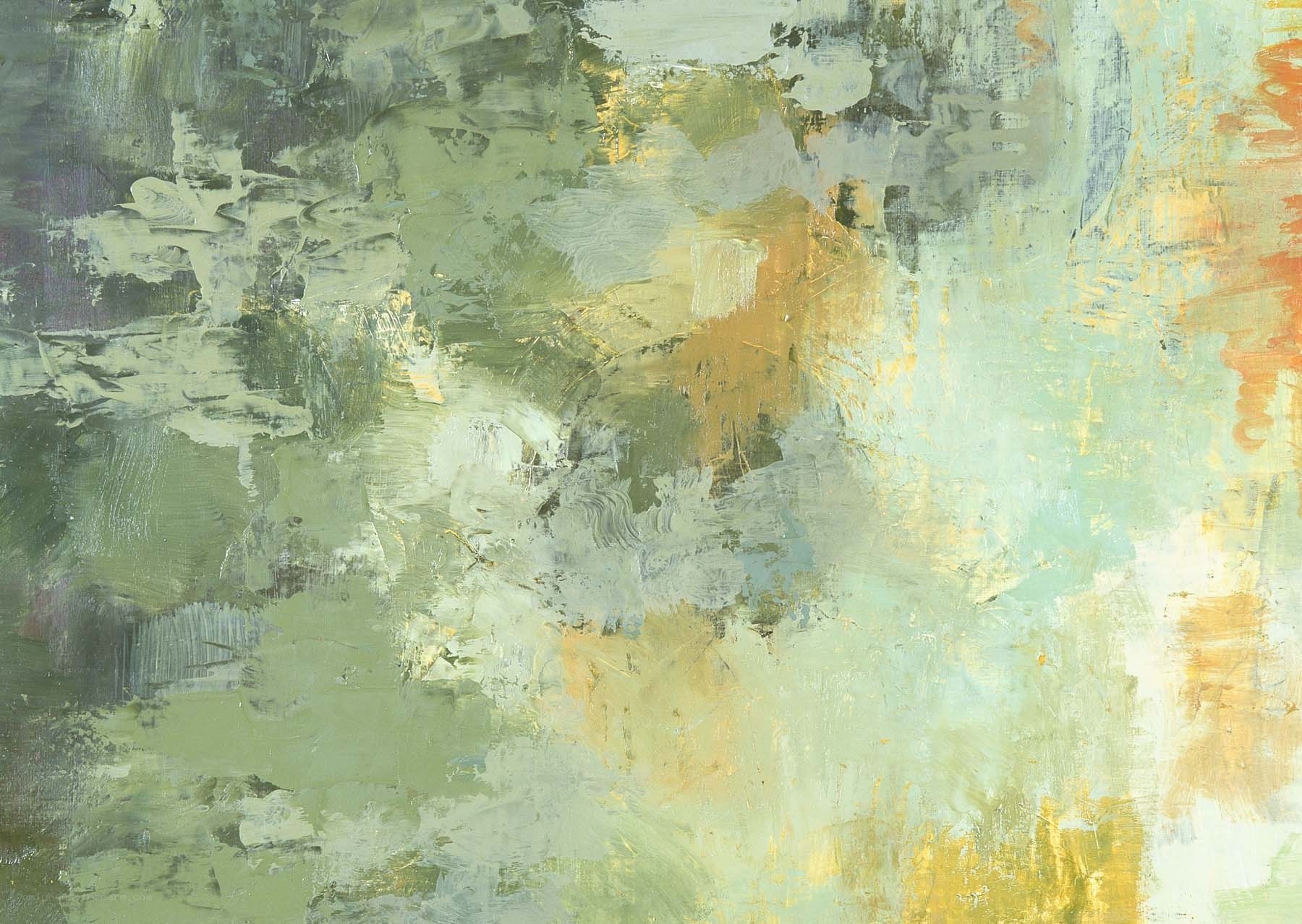 Abstract green and yellow painting