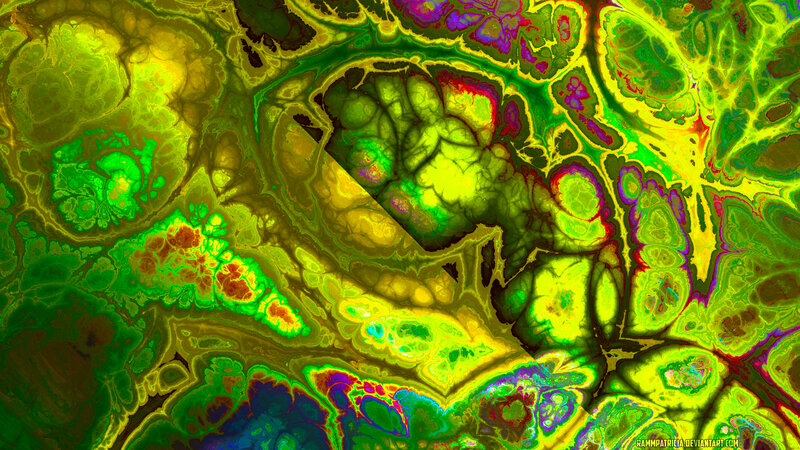 Abstract Green and Yellow Pattern — Vibrant, Digital Art