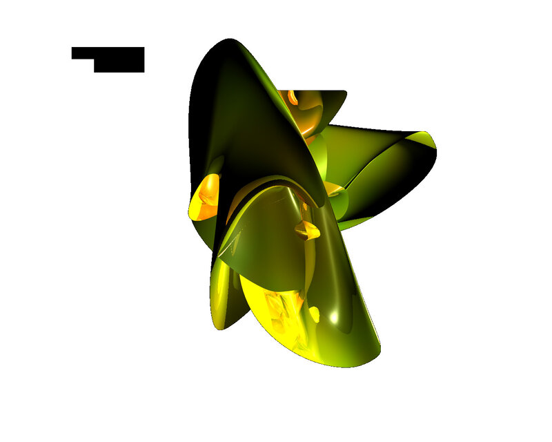 abstract green and yellow sculpture