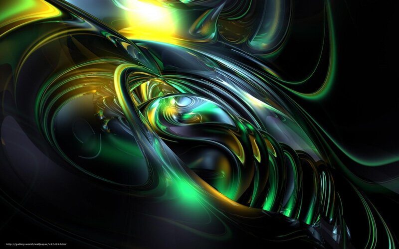 Abstract green and yellow swirl