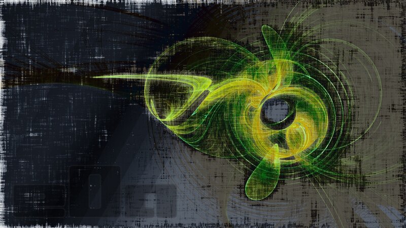 Abstract green and yellow swirl