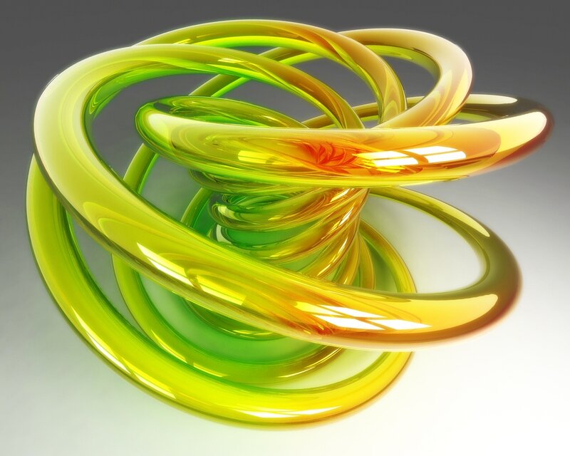 Abstract green and yellow swirl