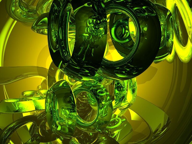 Abstract green and yellow swirls