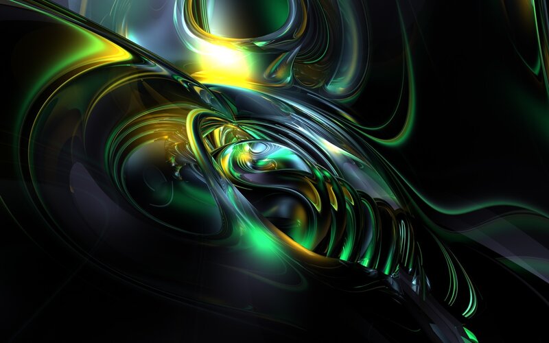 Abstract green and yellow swirls