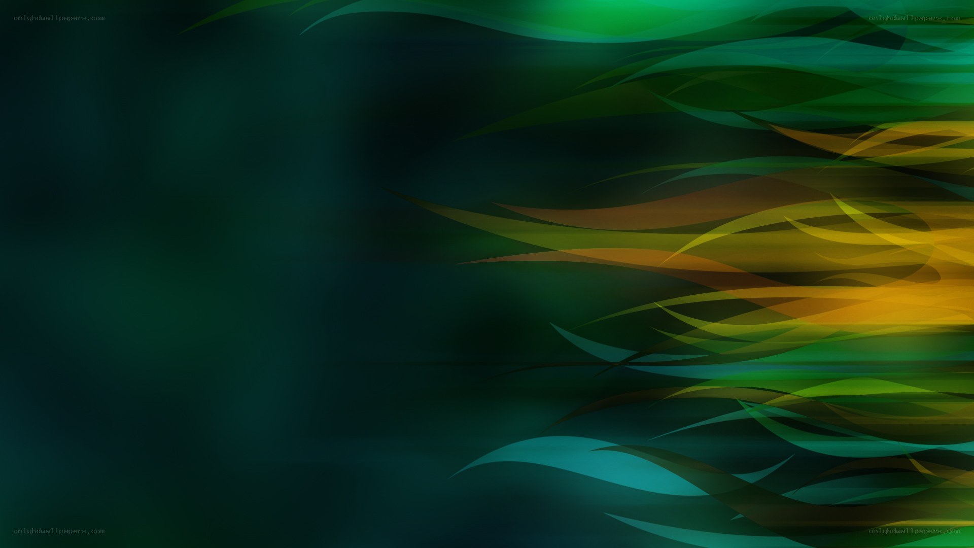 Abstract green and yellow waves