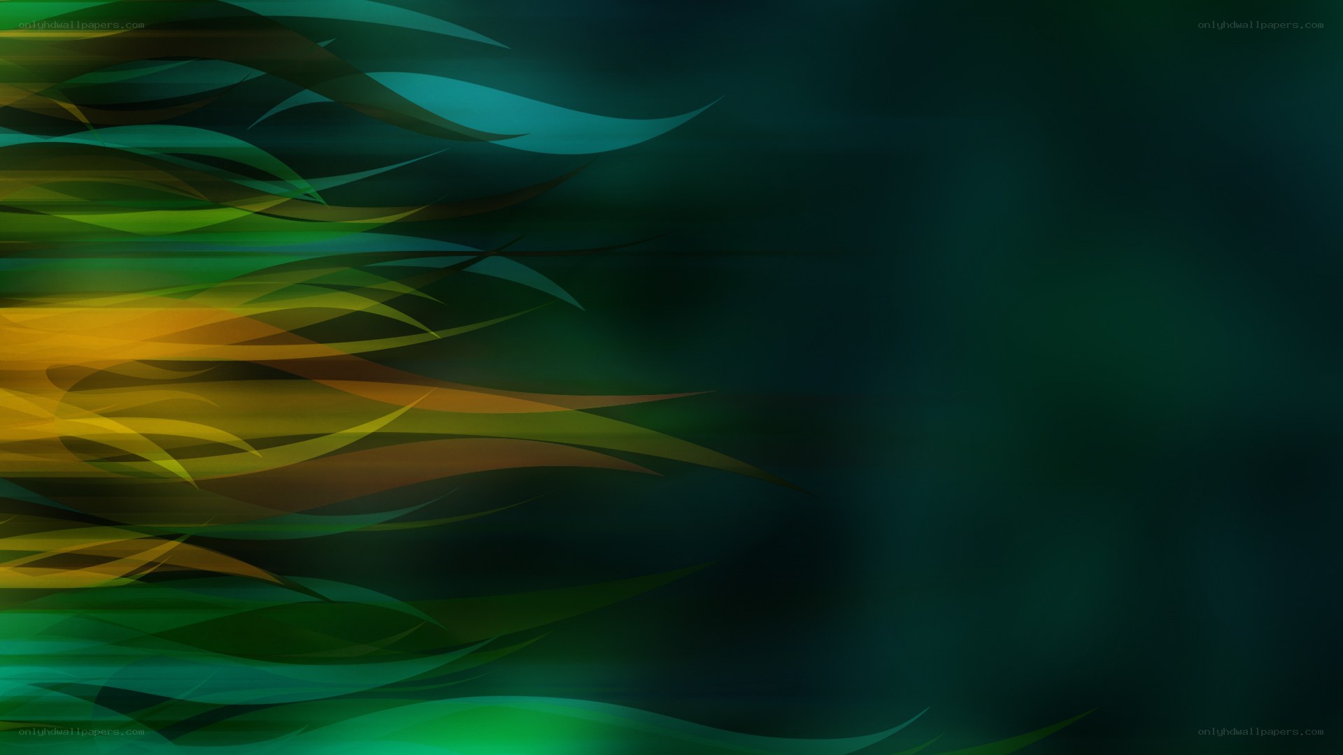 Abstract green and yellow waves