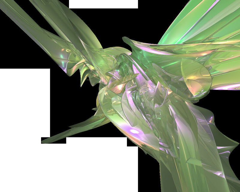 abstract green crystalline form