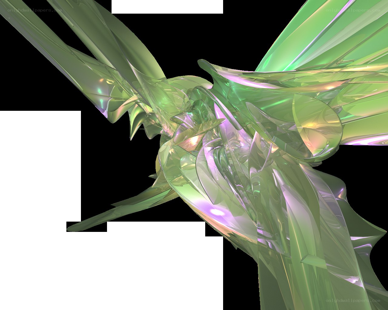 abstract green crystalline form