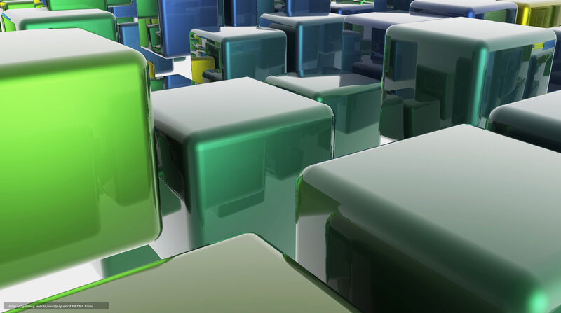Abstract green cubes