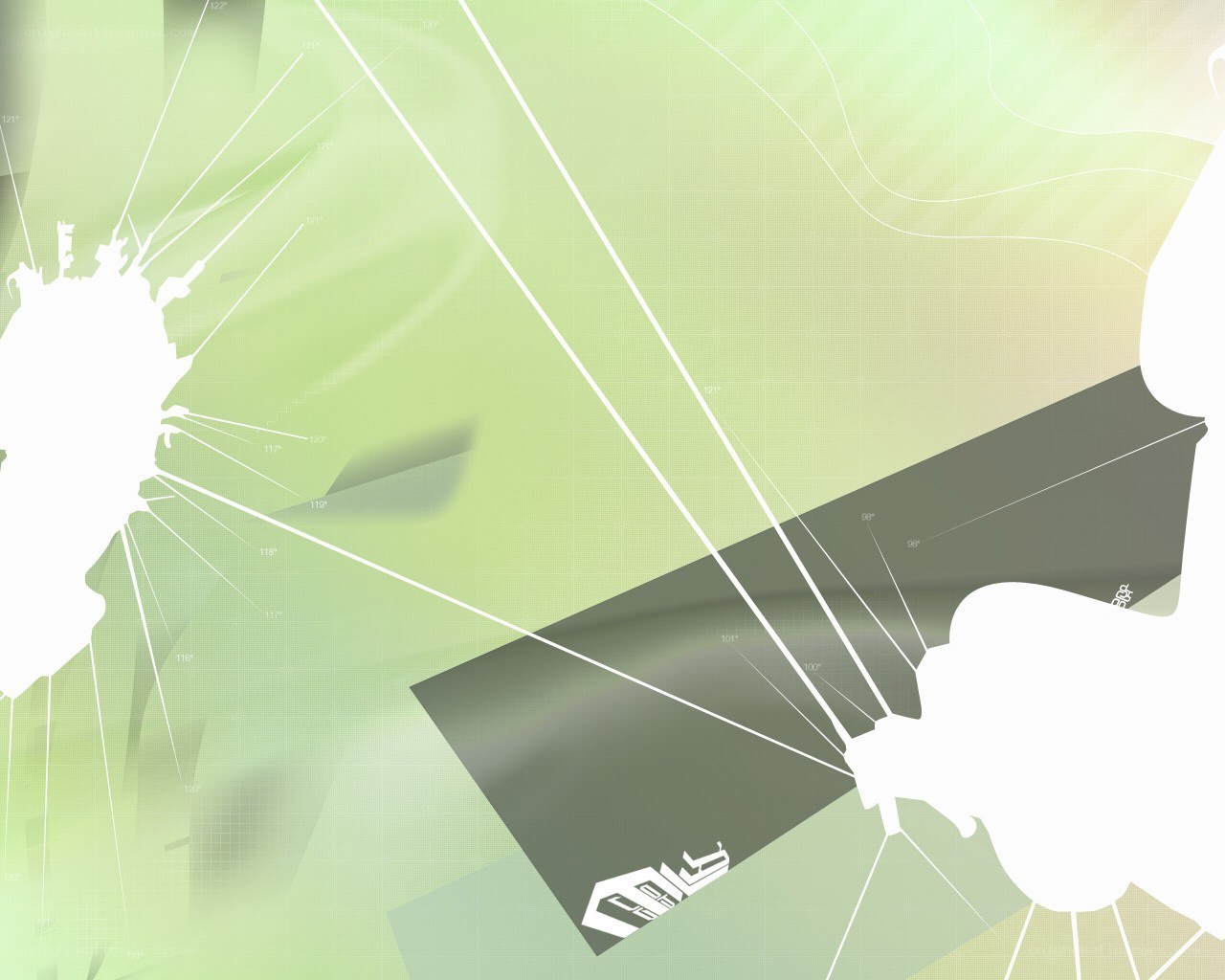 abstract green design with silhouettes